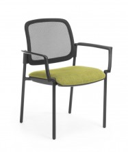 Venice Mesh Back. Square Arms. Black 4 Leg Frame. Black Mesh Back. Any Fabric Seat